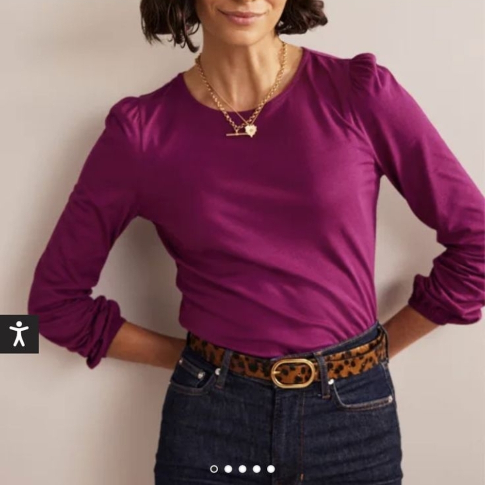 Boden Supersoft Frill Detail Top